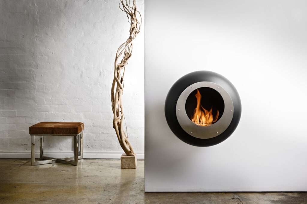 Cocoon Fires Vellum Zwart Bio-ethanol wandhaard