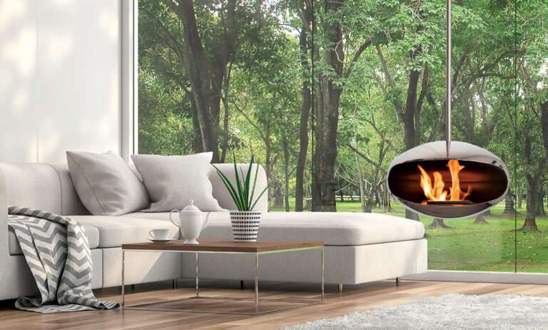 Cocoon Fires Aeris RVS hangende Bio-ethanol haard